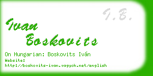 ivan boskovits business card